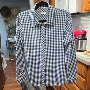 Orvis Women's Navy, Red and White Gingham Shirt Size Sm Med